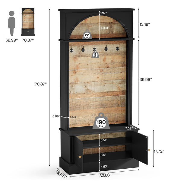 Hall Tree with Storage Bench & Coat Rack