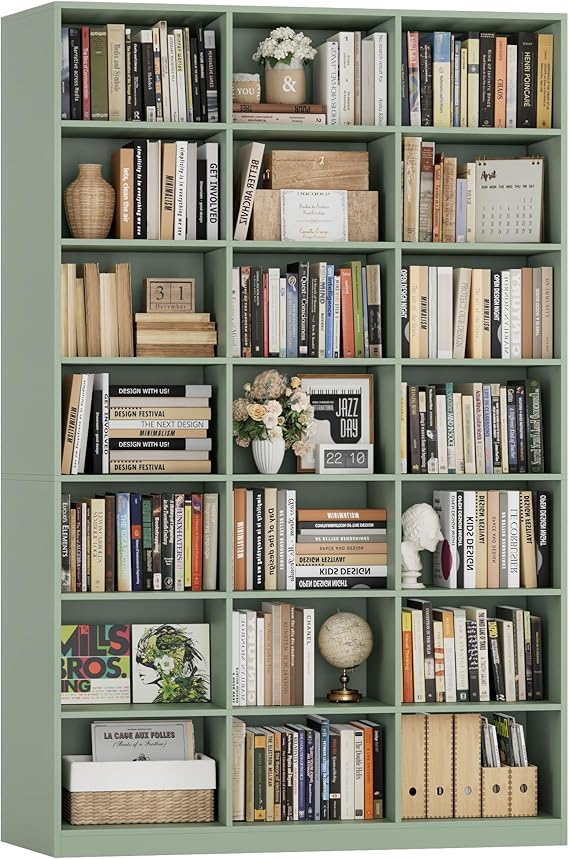 86" Tall 21-Cube Bookshelf – 7-Tier Open Storage Bookcase