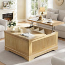 Lift Top Coffee Table with Storage – Fluted Square Design