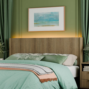 Fluted Wall-Mounted Headboard with LED Lighting