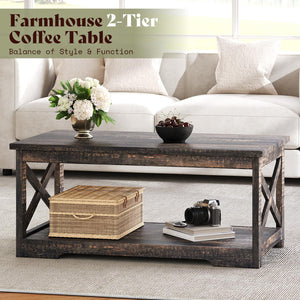 3-Piece Farmhouse Table Set with Charging Station & USB Ports