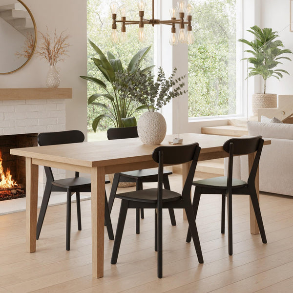 Mid Century Modern Dining Chairs Set of 4, Black