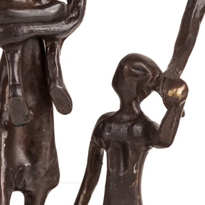 Bronze Family of Five Metal Sculpture – Home Decor Accent Piece
