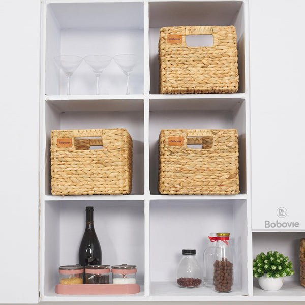 Water Hyacinth Storage Baskets, Set of 3