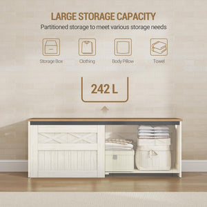 Farmhouse Storage Chest Bench Lift-Top 47.2"