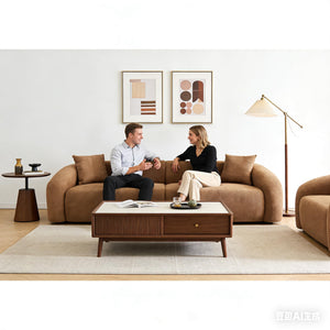 Modern Sectional Sofa 3-Seater with Curved Armrests