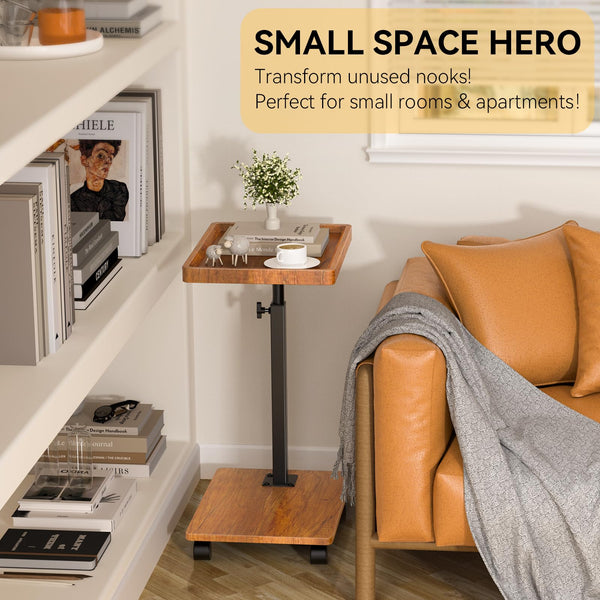 C-Shaped Adjustable End Table with Swivel