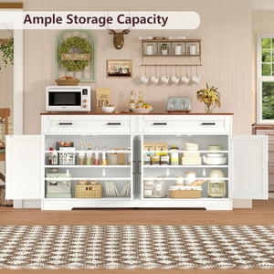 Buffet Cabinet with Storage, Drawers & Adjustable Shelves