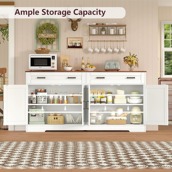 Buffet Cabinet with Storage, Drawers & Adjustable Shelves