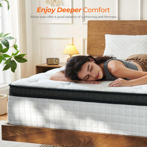 Hybrid Mattress with Gel Memory Foam & Pocketed Coils