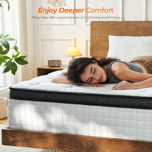 Hybrid Mattress with Gel Memory Foam & Pocketed Coils