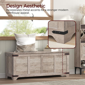 Storage Chest with Safety Hinges — Toy Box & Entryway Shoe Bench