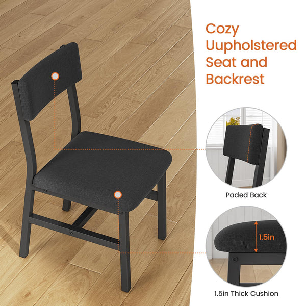 5-Piece Extendable Dining Table Set with Cushion Chairs