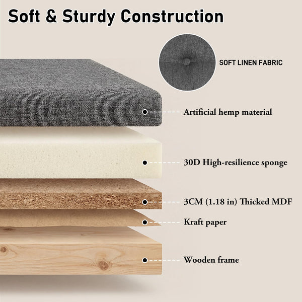 Square Storage Ottoman with LED Lights & Outlets