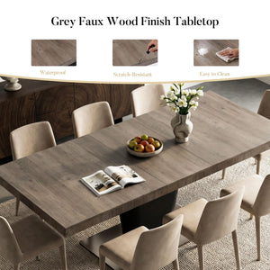 Extendable Dining Table 63 to 78.7 Inch for 4 to 10 People