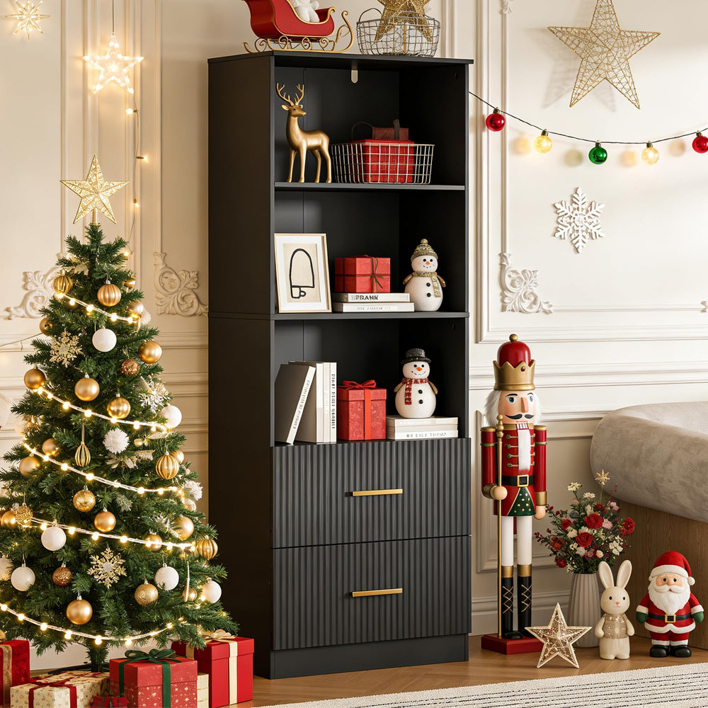 Bookcase with Drawers & Adjustable Shelf, 63"