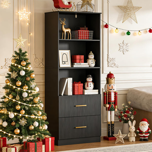 Bookcase with Drawers & Adjustable Shelf, 63"