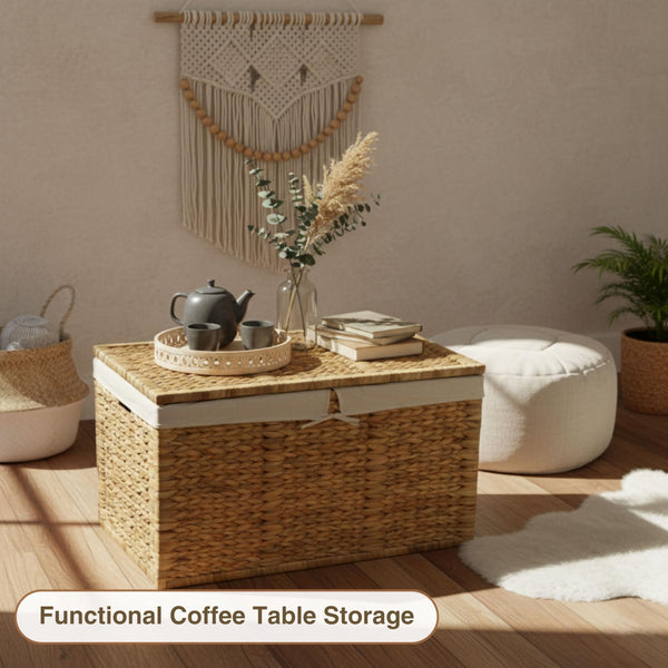 Wicker Storage Trunk with Lid