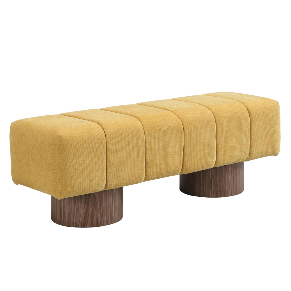 50" Chenille Fabric Upholstered Dining Bench for 2