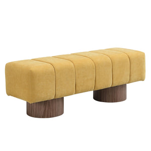 50" Chenille Fabric Upholstered Dining Bench for 2