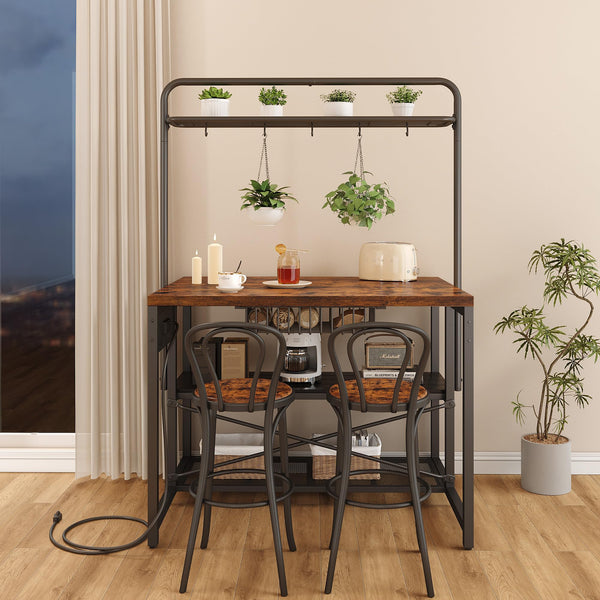 Kitchen Island with Storage & Bakers Rack