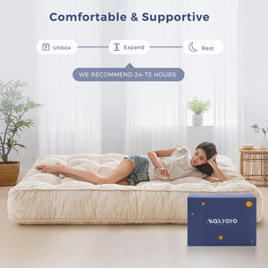 8-Inch Full Size Futon Mattress – Thick Shredded Foam Floor Sofa Bed