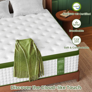 14-Inch Firm Queen Hybrid Mattress with Cooling Gel Memory Foam
