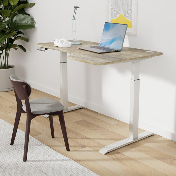 L-Shaped Electric Standing Desk 55 Inch Height Adjustable