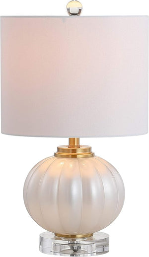 17.5" Ribbed Glass Crystal Table Lamp