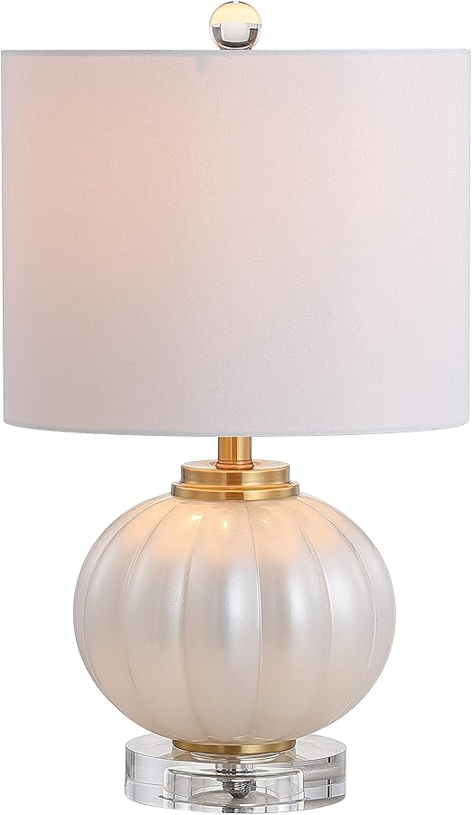 17.5" Ribbed Glass Crystal Table Lamp