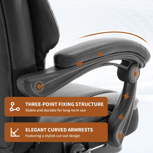 Reclining Massage Office Chair with Heat & Footrest – 400 lbs Capacity