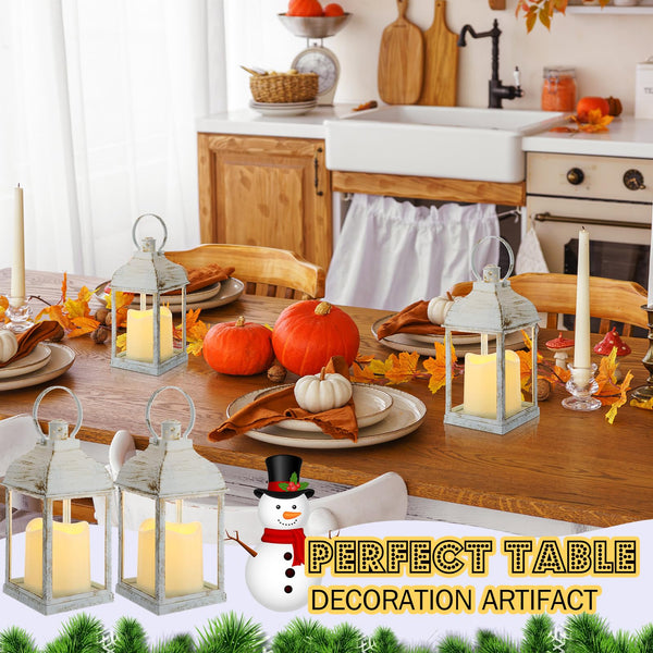 White LED Flameless Candle Lanterns Set of 12 – 10 Inch Battery Operated Indoor Outdoor Hanging Lights