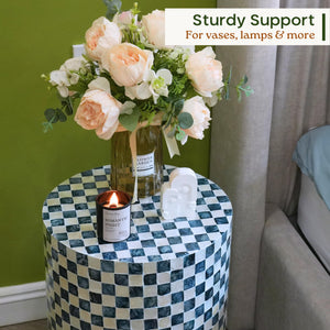 Capiz Shell Drum Side Table & Garden Stool