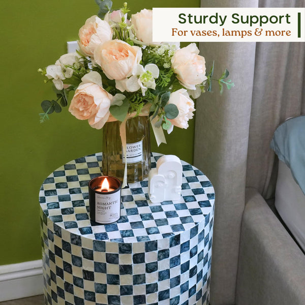 Capiz Shell Drum Side Table & Garden Stool