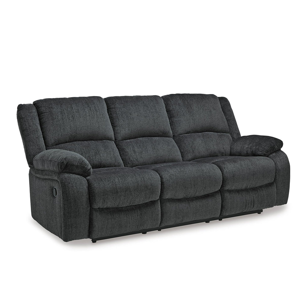 Dual Reclining Sofa with Pull Tab – Grey Chenille