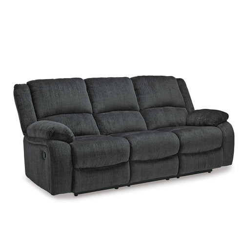 Dual Reclining Sofa with Pull Tab – Grey Chenille