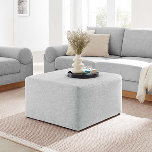 Square Upholstered Ottoman with Velvet Fabric & Wood Legs