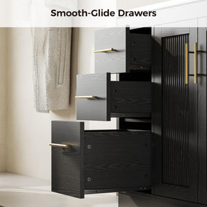 36-Inch Black Bathroom Vanity with Sink