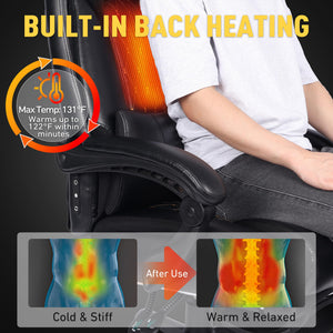 Massage Office Chair with Heat & Footrest
