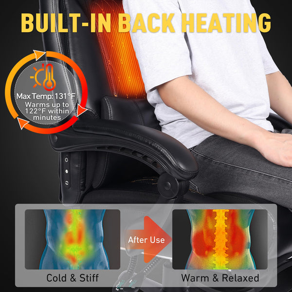 Massage Office Chair with Heat & Footrest