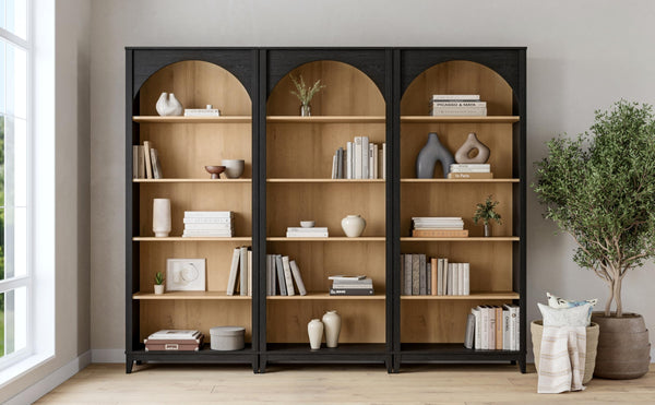 Arched Bookcase 78" Tall with 3 Adjustable Shelves