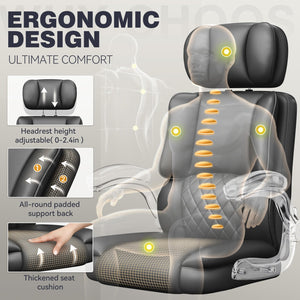High-Back Ergonomic Office Chair with Adjustable Headrest & Flip-Up Armrests