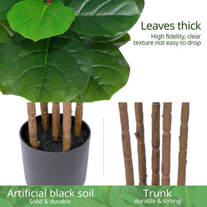 Faux Fiddle Leaf Fig Tree – Artificial Ficus Indoor Plant