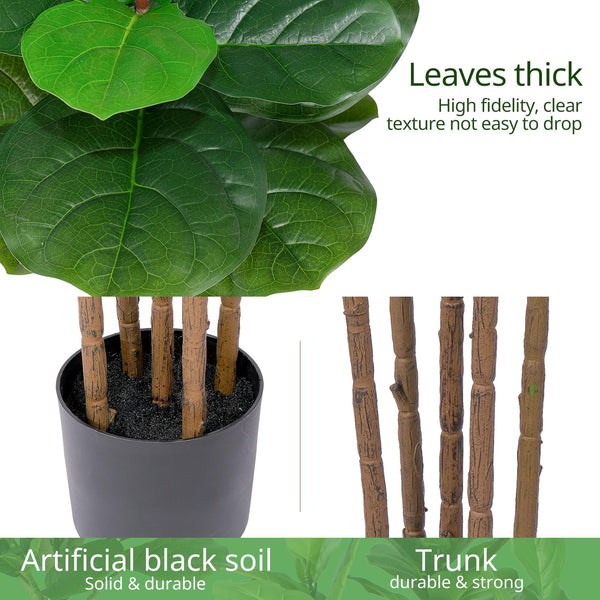 Faux Fiddle Leaf Fig Tree – Artificial Ficus Indoor Plant