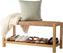 40-Inch Wood Storage Bench with Woven Rope Seat