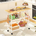 3-Tier Rolling Kitchen Island Cart with Lockable Wheels