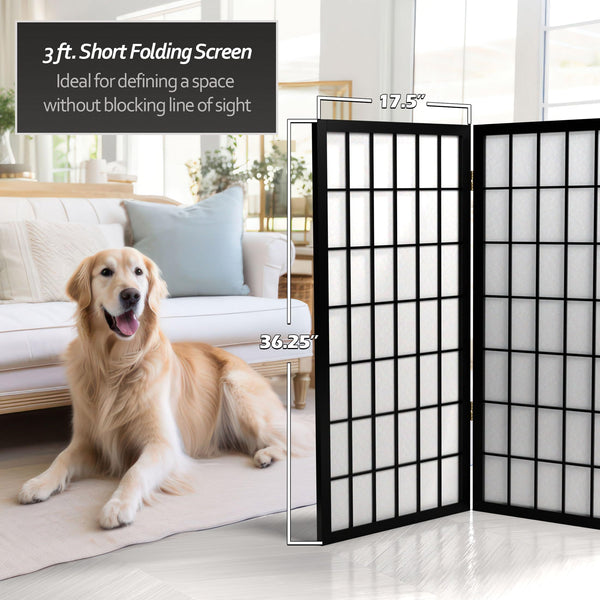 5-Panel Shoji Screen Room Divider – Rice Paper & Wood