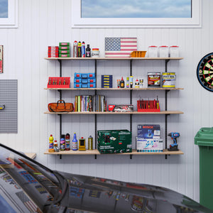 60-Inch Floating Wall Shelves with Adjustable Rail Bracket System