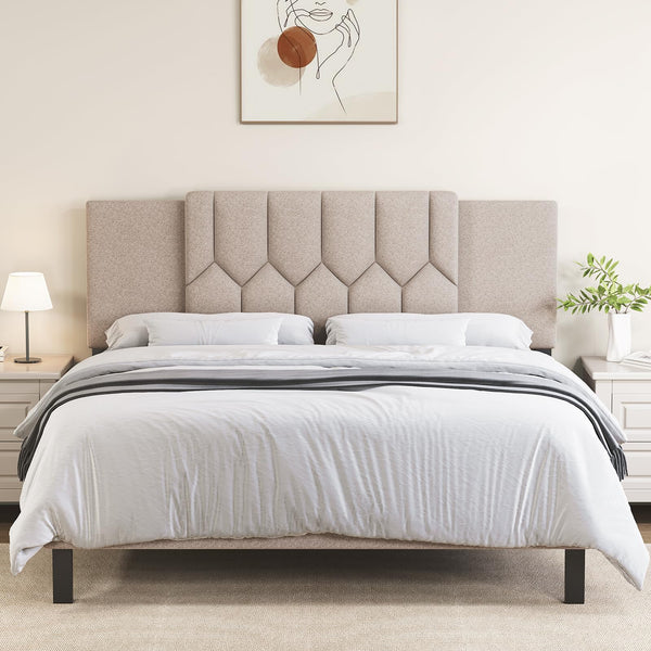 Adjustable Upholstered Tufted Headboard – Full/Queen/King