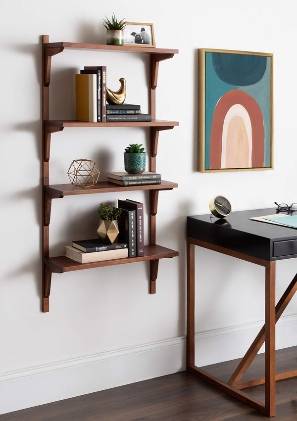 Mid-Century 2-Tier Wall Mounted Shelf